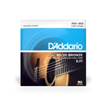 D'Addario 80/20 Bronze Light Gauge Acoustic Guitar Strings (.012-.053)