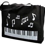 Reusable Tote, Black w/White Keyboard and Notes