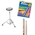 Percussion Accessory Kit 2: Accent on Achievement Book 1, 5A sticks, Practice Pad & Stand
