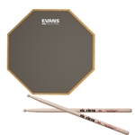 Percussion Accessory Kit 8: 12" RealFeel Practice Pad & SD1 Sticks