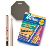 Percussion Pack: 5A Wood Sticks, 7" Practice Pad, Accent on Achievement Book 1